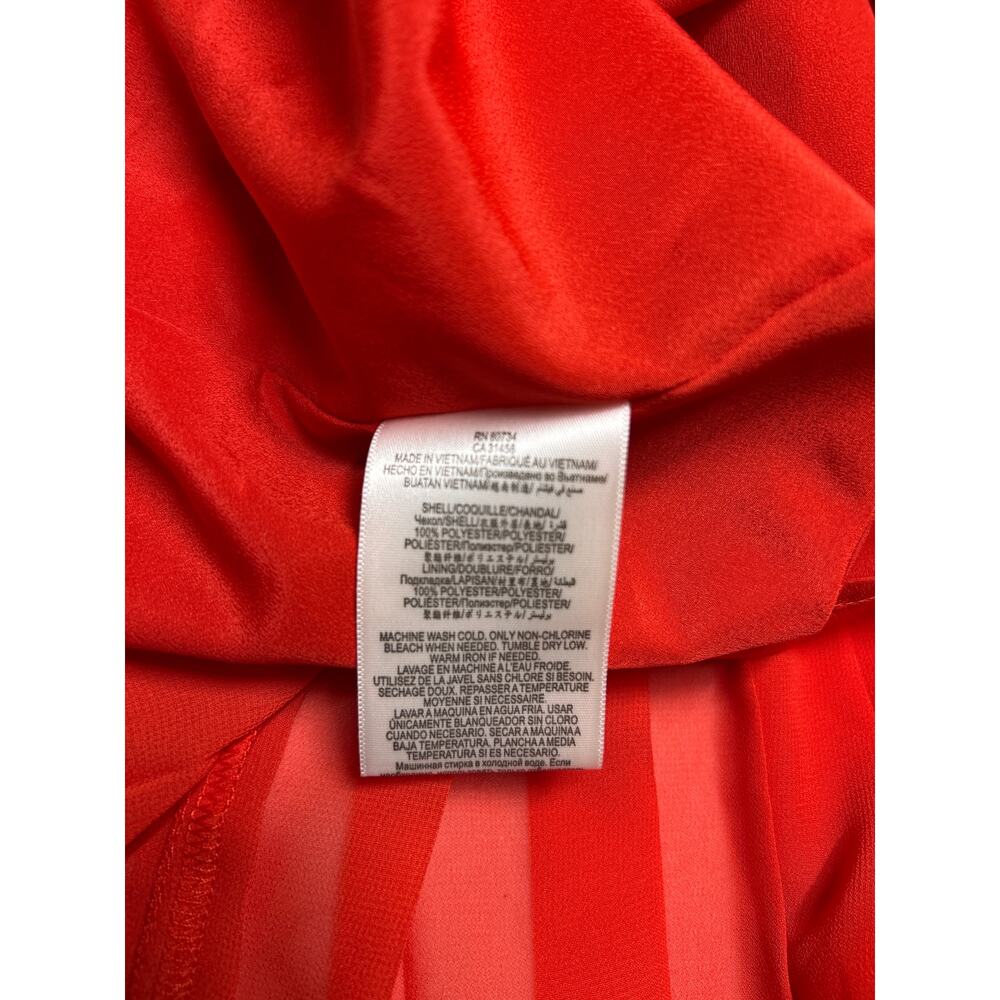 BCBGeneration deep orange, ruffle, V-neck chiffon… - image 8